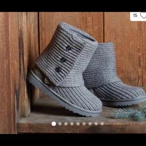 Ugg’s Classic Cardy grey sweater boots
